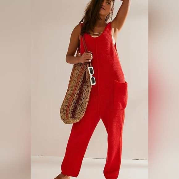 Free People Red Jumpsuit - Picture 2 of 4
